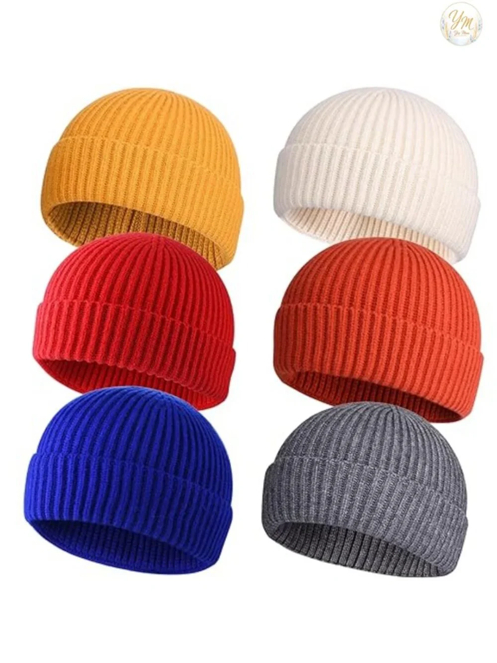 Wool Fisherman Beanie Knit Short Watch Cap Winter Warm Handmade Stretchable
